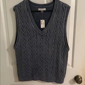 Abercrombie & Fitch Blue Cable Knit Vest